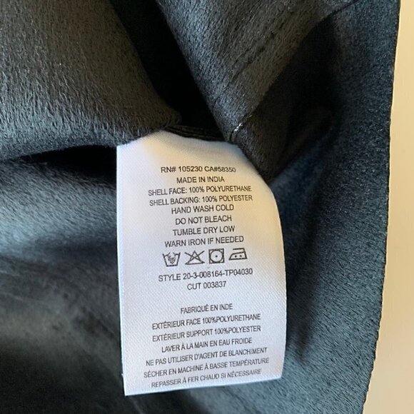 Joie Black Vegan Faux Leather Orien Flutter-Sleeve Top - Women & Juniors XXS - Picture 11 of 12